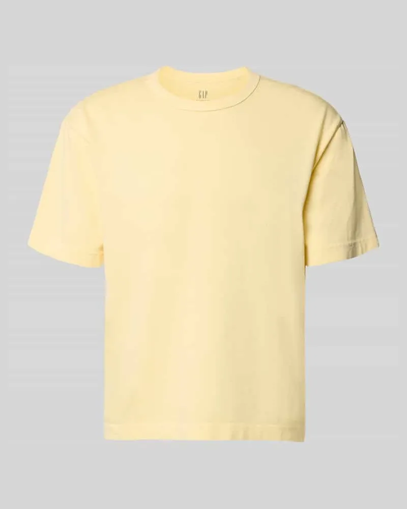 GAP Cropped T-Shirt mit Rundhalsausschnitt Hellgelb