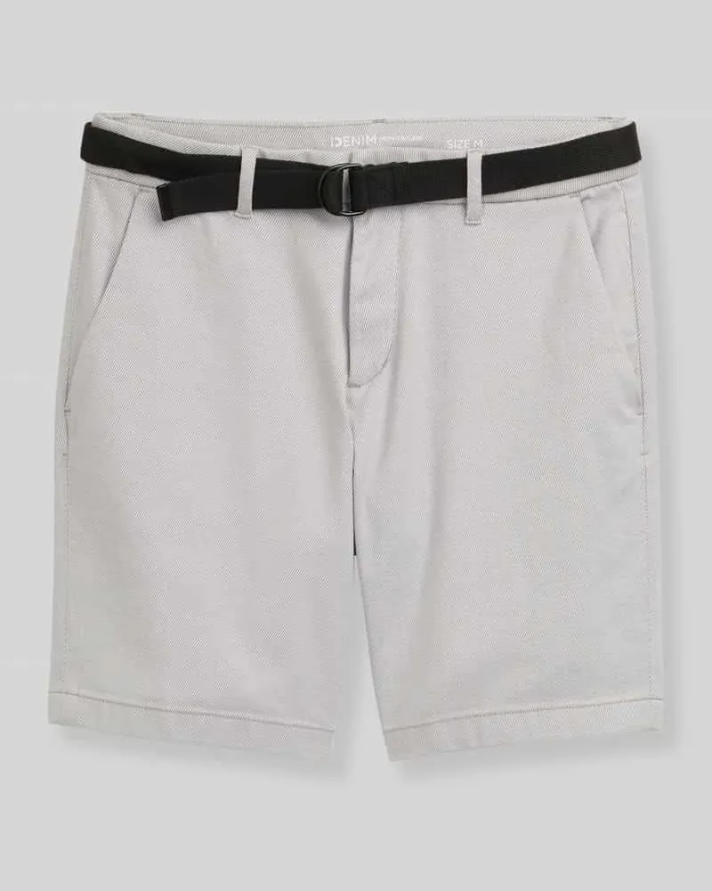 Tom Tailor Regular Fit Chinoshorts aus Baumwoll-Mix Hellgrau