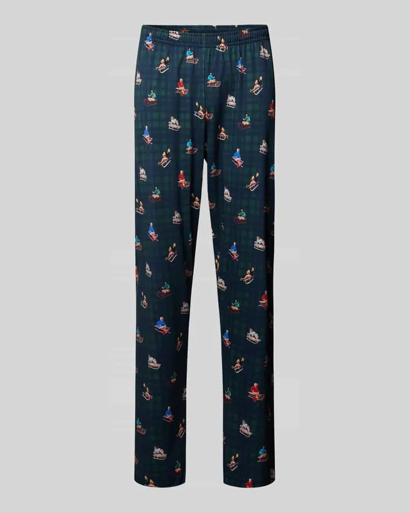 Mey Relaxed Fit Pyjama-Hose mit Motiv-Print Modell 'SLEDGE RIDE 