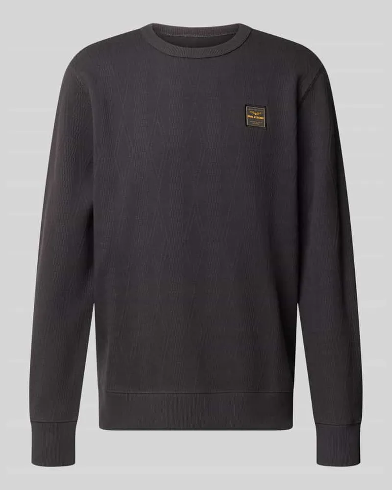PME Legend Regular Fit Sweatshirt aus Baumwoll-Mix mit Label-Detail Anthrazit