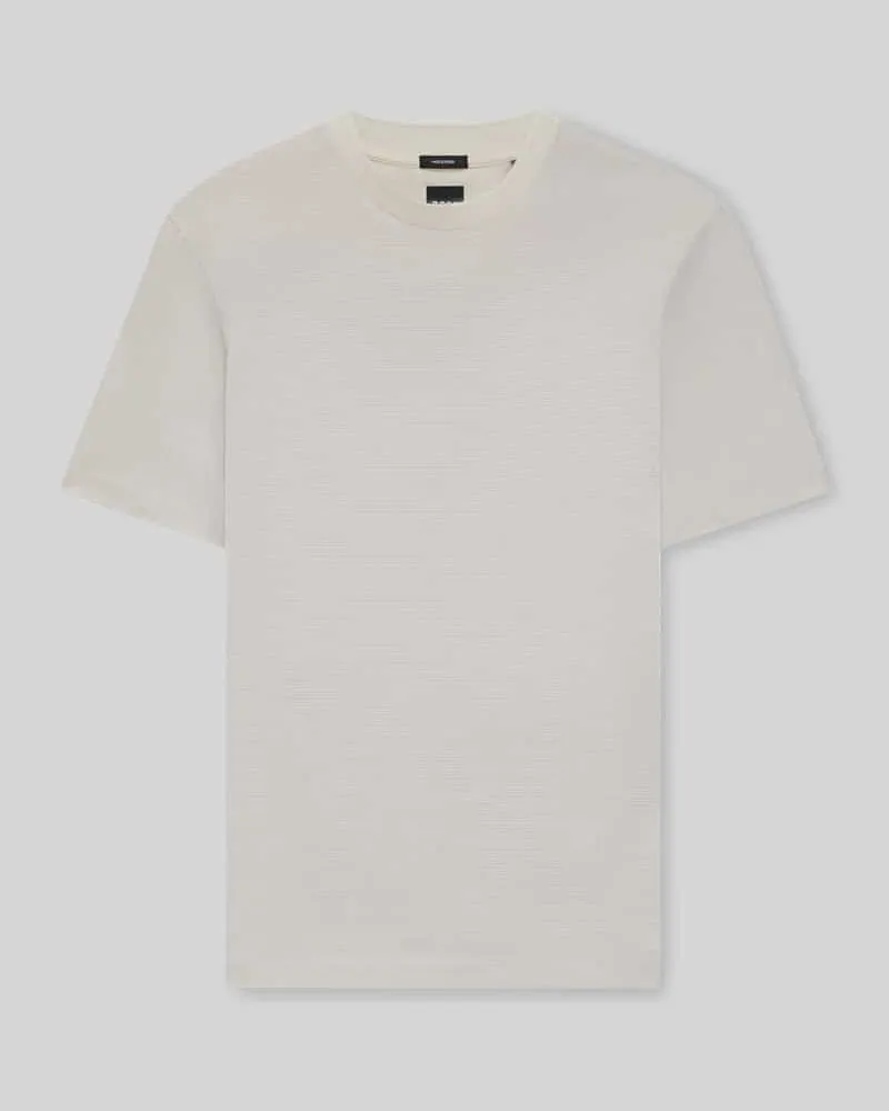 HUGO BOSS Regular Fit T-Shirt aus reiner Baumwolle Modell 'THOMPSON 432 Offwhite