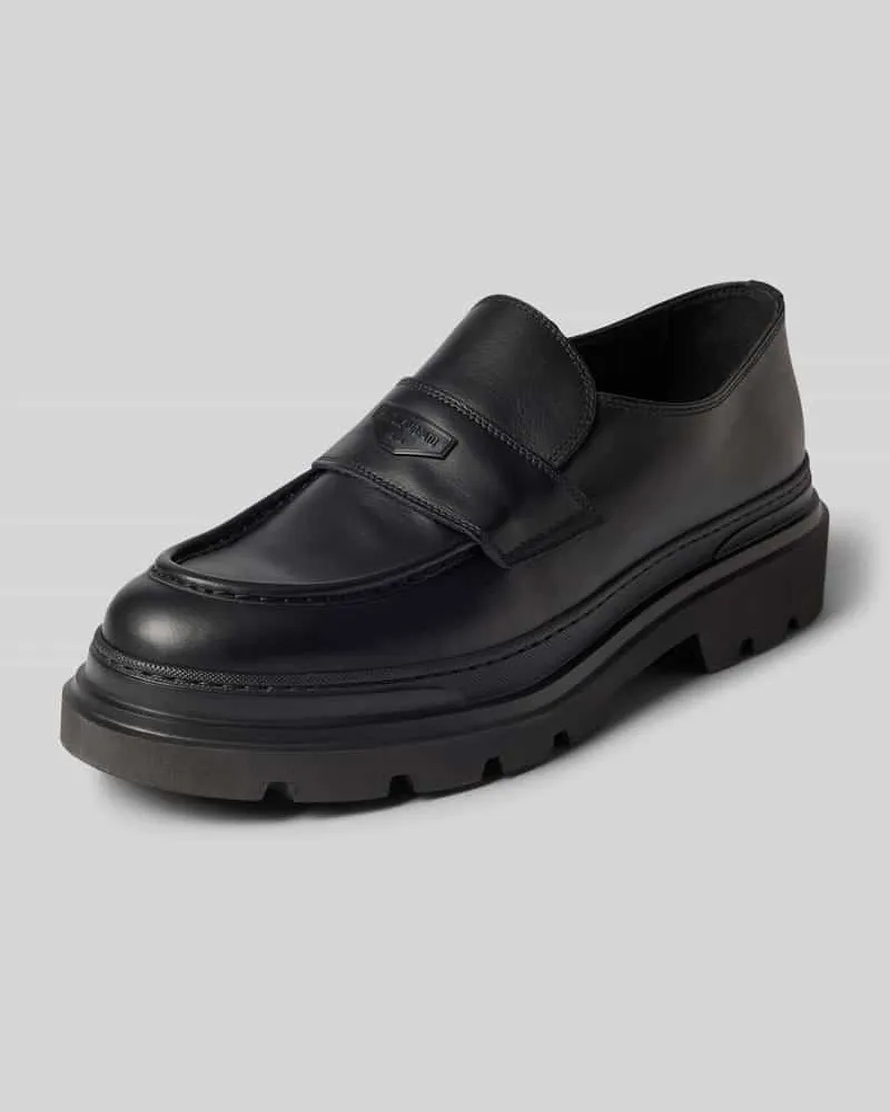 Antony Morato Loafers aus echtem Leder Modell 'Harvell Black