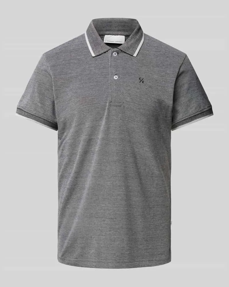 Casual Friday Slim Fit Poloshirt mit Logo-Stitching Modell 'TRISTAN 