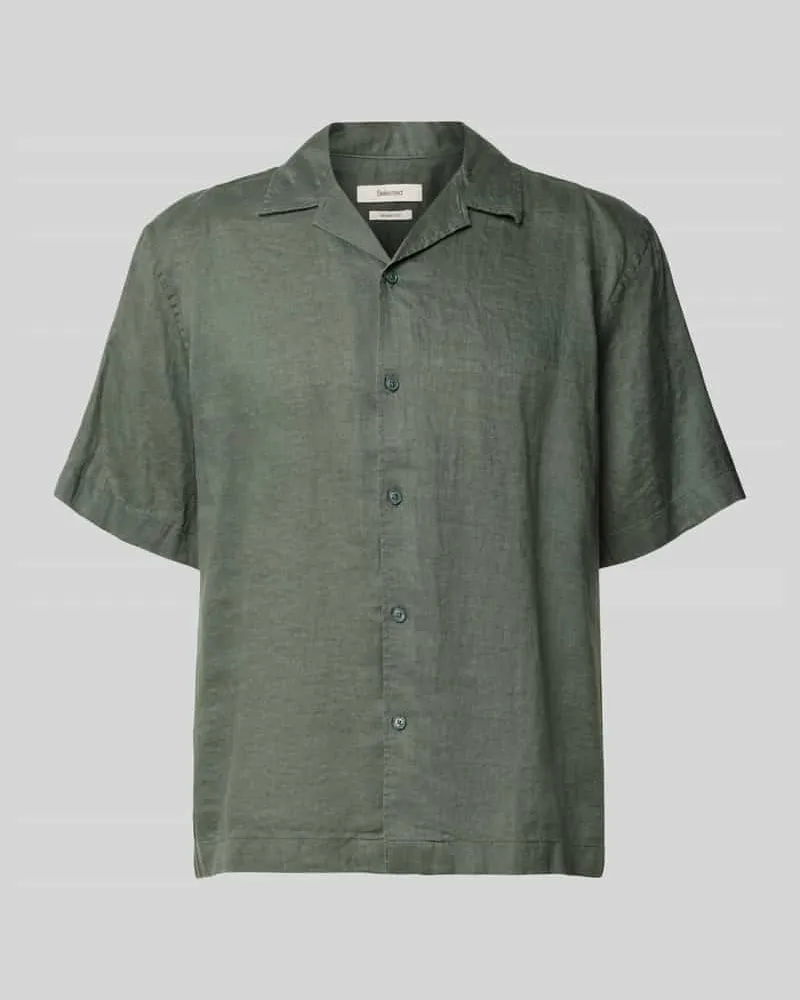 Selected Homme Relaxed Fit Leinenhemd mit Resortkragen Modell 'KYLIAN Hellgruen