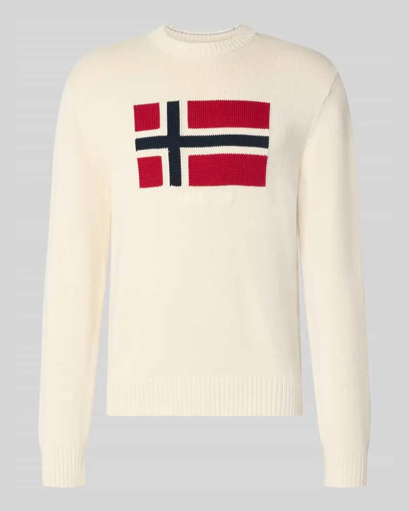Napapijri Strickpullover aus reiner Baumwolle Modell 'MURA Offwhite
