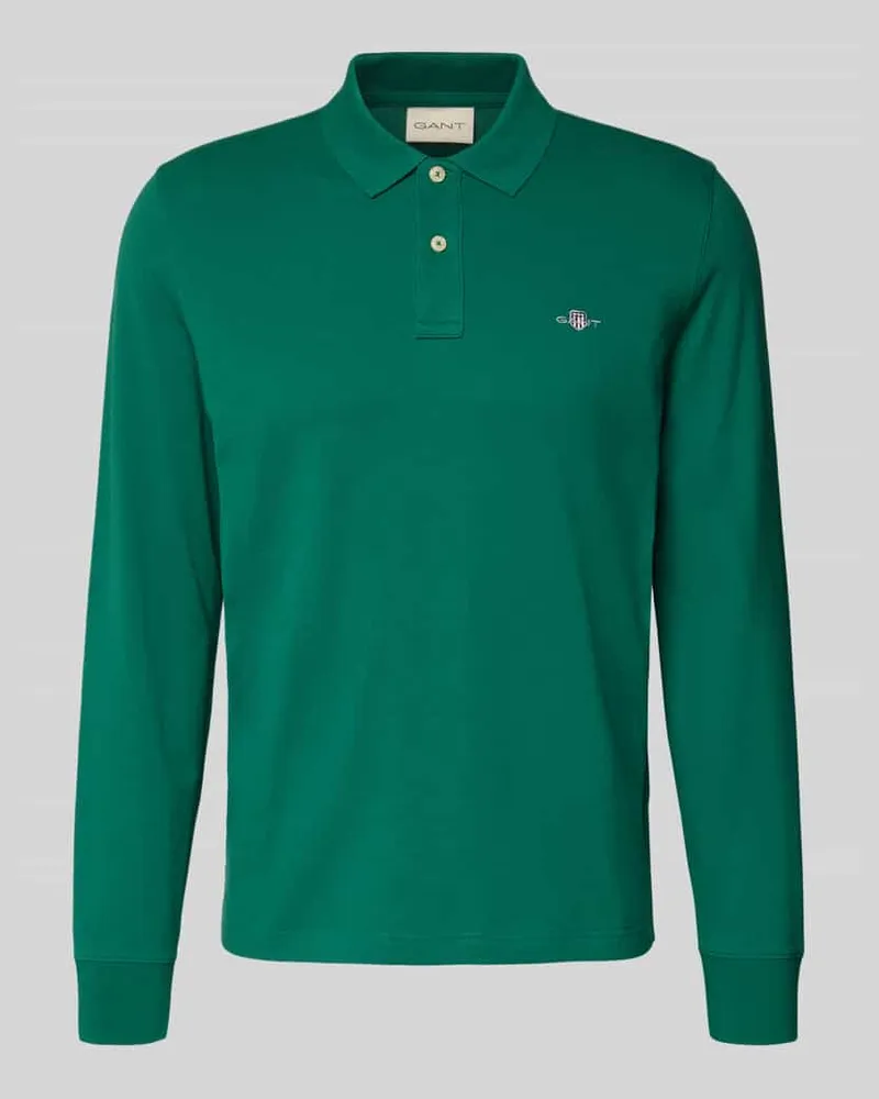 Gant Regular Fit Poloshirt mit Label-Stitching Dunkelgruen