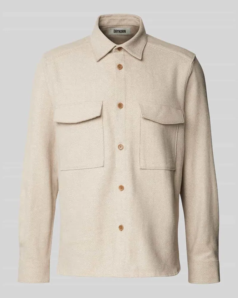 Drykorn Hemdjacke mit Knopfleiste Modell 'GUNRAY Beige