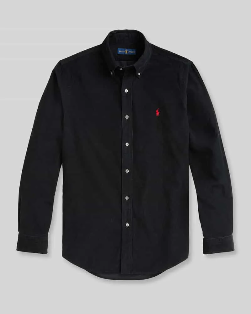 Ralph Lauren Custom Fit Freizeithemd aus reiner Baumwolle Black