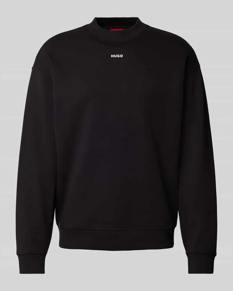 HUGO BOSS Sweatshirt mit Label-Schriftzug Modell 'Dapocrew Black