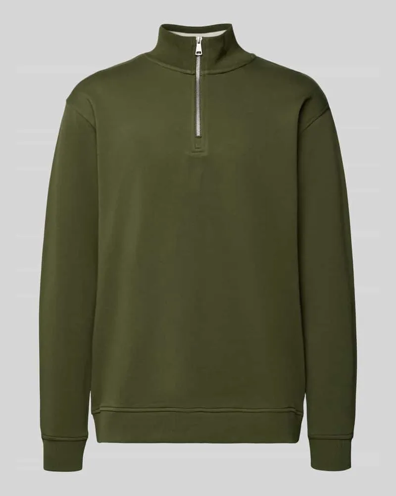 Marc O'Polo Regular Fit Troyer aus reiner Baumwolle Khaki