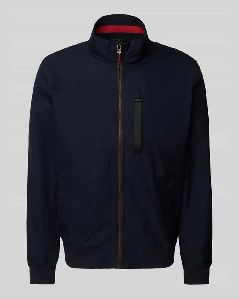 S.Oliver Regular Fit Outdoor-Jacke mit Stehkragen und Kontrast-Details Dunkelblau