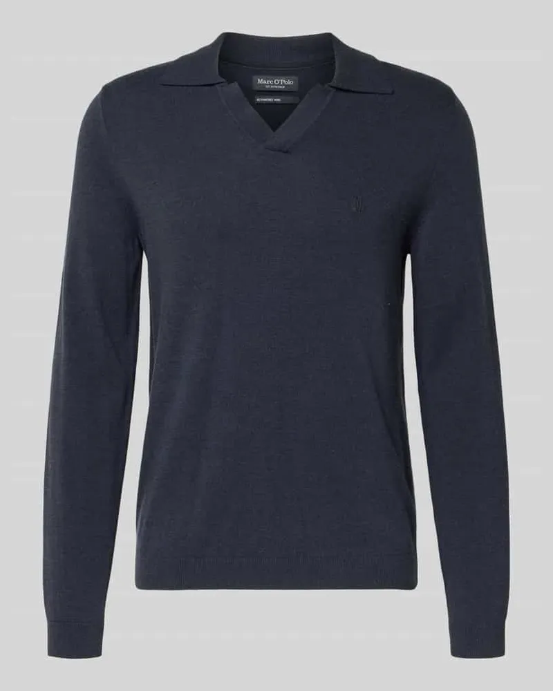 Marc O'Polo Regular Fit Strickpullover aus Baumwoll-Schurwoll-Mix Marine