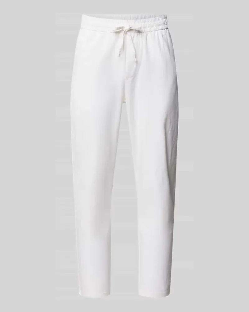 Only & Sons Tapered Leinenhose aus Baumwoll-Leinen-Mix Modell 'LINUS Weiss