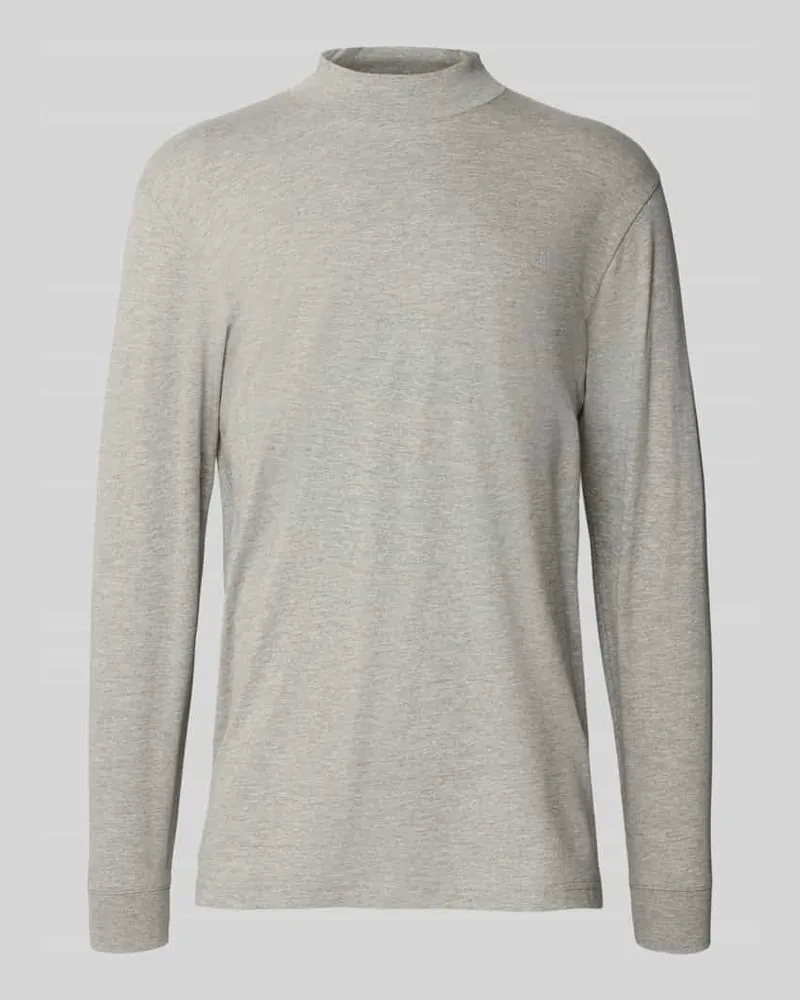 Ragman Longsleeve mit gerippten Abschlüssen Silber