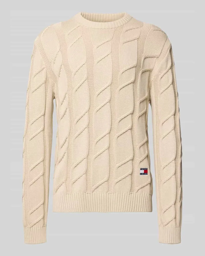 Tommy Hilfiger Regular Fit Strickpullover aus reiner Baumwolle Beige