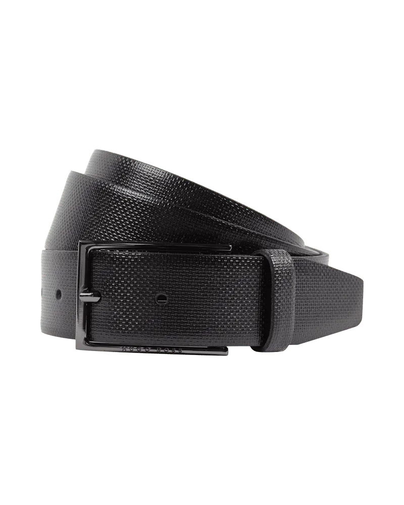 HUGO BOSS Ledergürtel mit Dornschließe Black