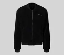 Bomberjacke aus Teddyfell mit Label-Stitching