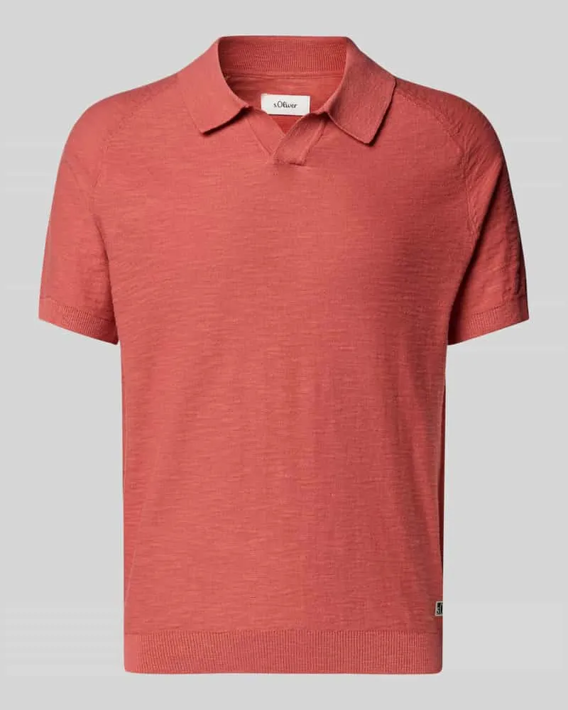 S.Oliver Regular Fit Poloshirt mit Flammgarnstruktur 