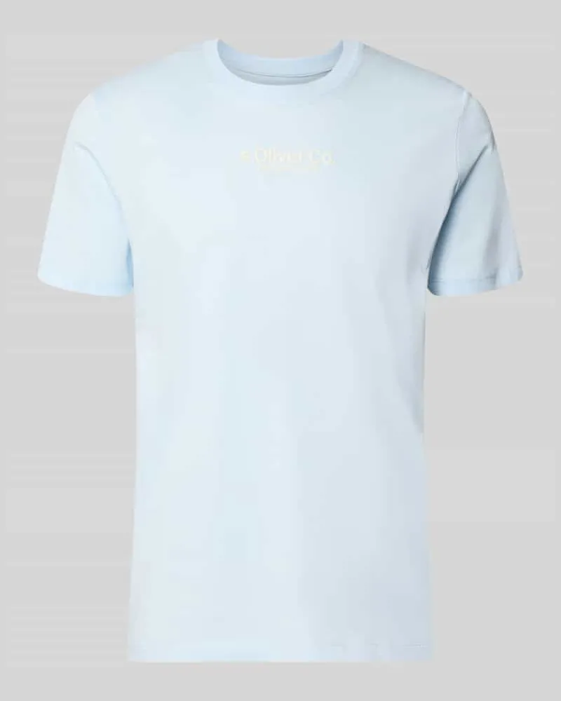 S.Oliver Regular Fit T-Shirt aus reiner Baumwolle Hellblau