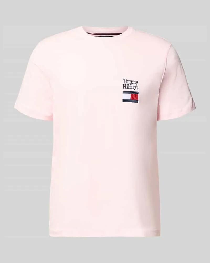 Tommy Hilfiger Regular Fit T-Shirt aus reiner Baumwolle Modell 'BRAND LOVE TEXT Rosa