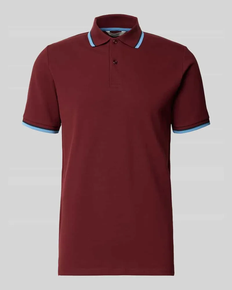 Selected Homme Slim Fit Poloshirt aus Baumwoll-Mix Modell 'ATLAS Bordeaux