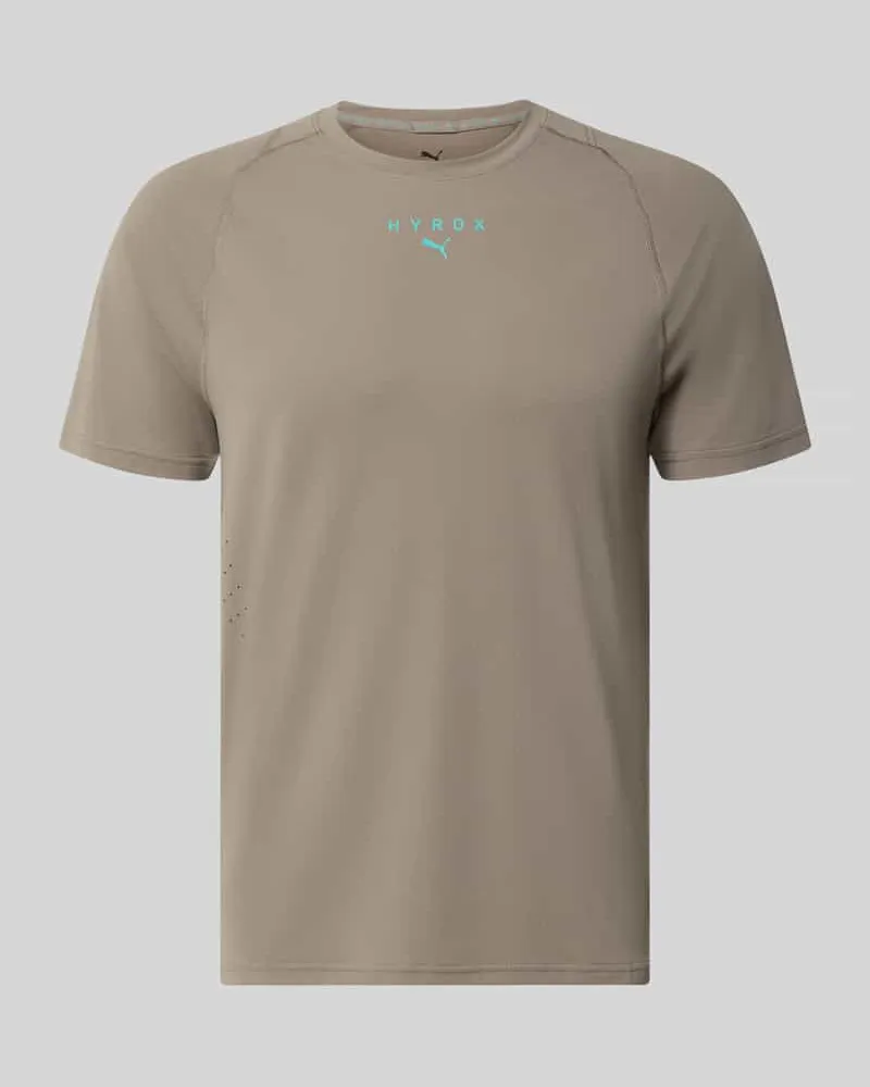 Puma Regular Fit Sport-T-Shirt mit Logo-Print Modell 'PWRMODE Taupe