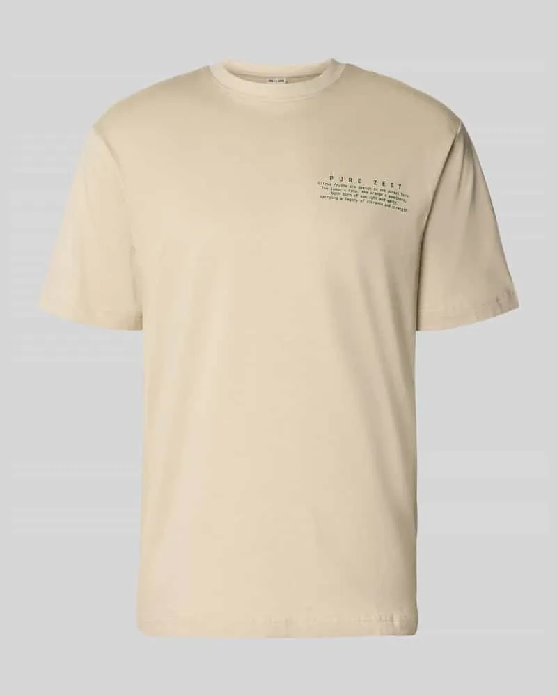 Only & Sons Regular Fit T-Shirt aus reiner Baumwolle Modell 'FRED Beige