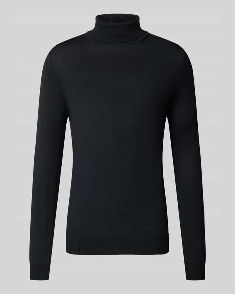 Christian Berg Wollpullover mit Rollkragen Black