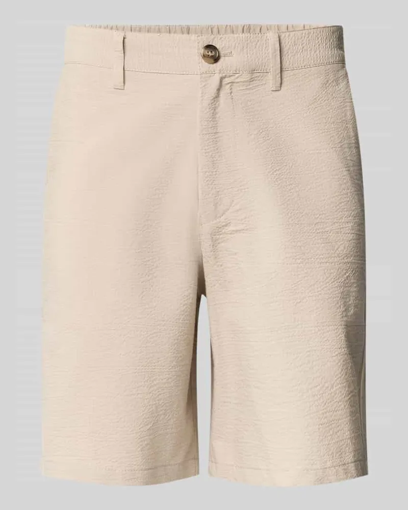 Selected Homme Regular Fit Bermudas aus Baumwoll-Mix Modell 'KARL Beige