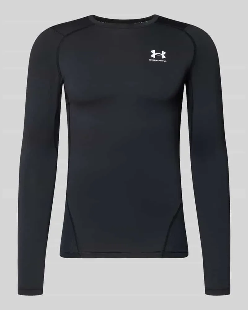 Under Armour Slim Fit Longsleeve mit Logo-Print Black
