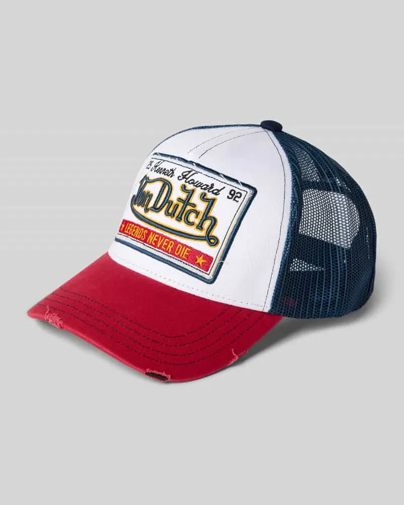 Von Dutch Trucker Cap mit Label-Patch Weiss