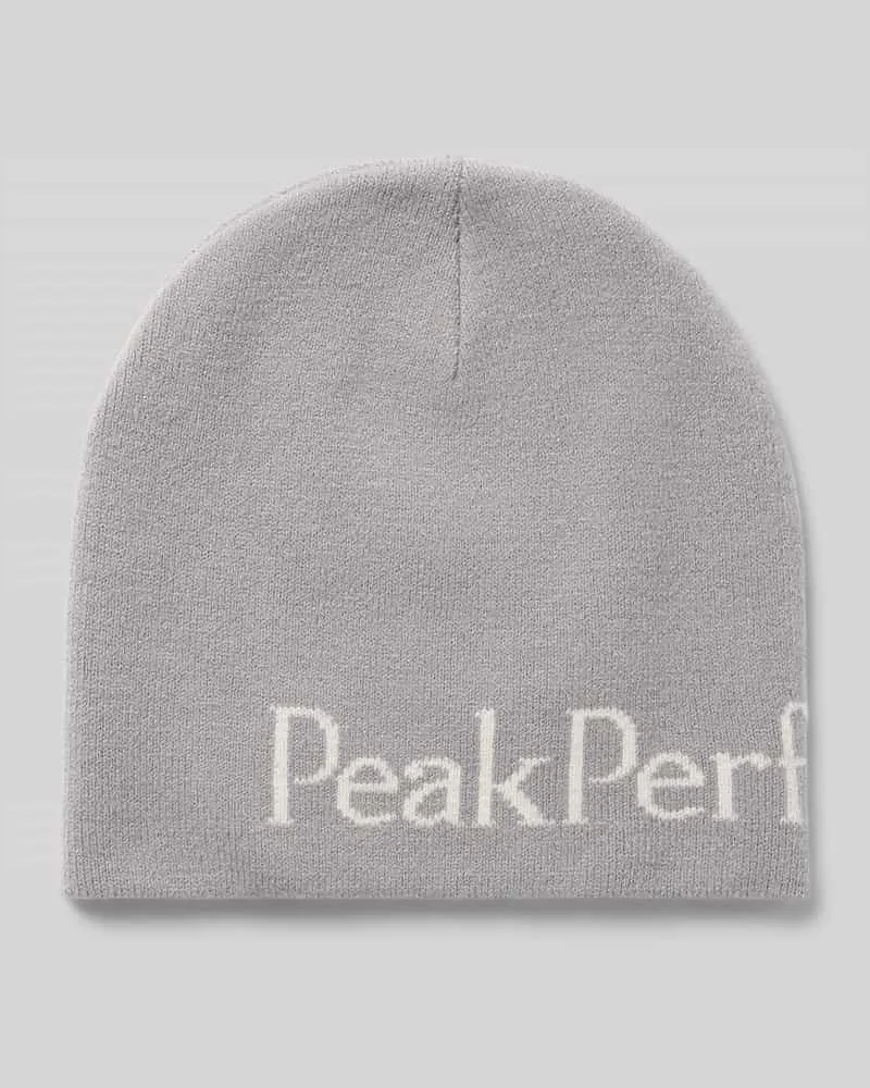 Peak Performance Mütze mit Logo Schriftzug Silber