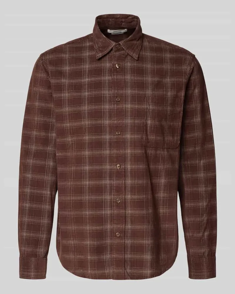 Selected Homme Regular Fit Freizeithemd aus reiner Baumwolle Mittelbraun