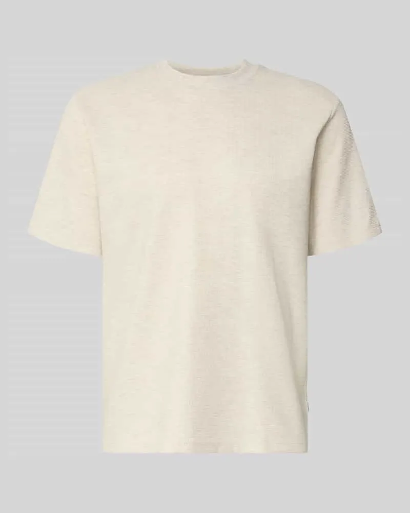 Jack & Jones T-Shirt mit Stehkragen Modell 'AUSTIN Offwhite