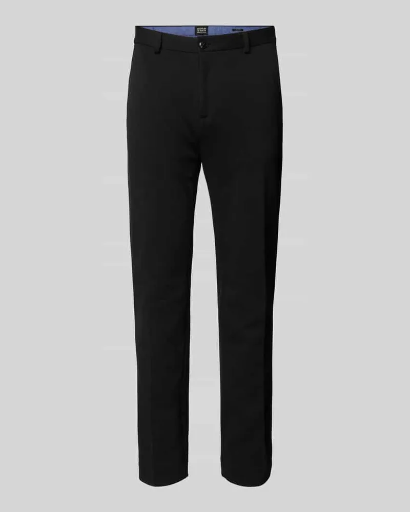Scotch&Soda Tailored Fit Stoffhose mit Gürtelschlaufen Modell 'Mott Black