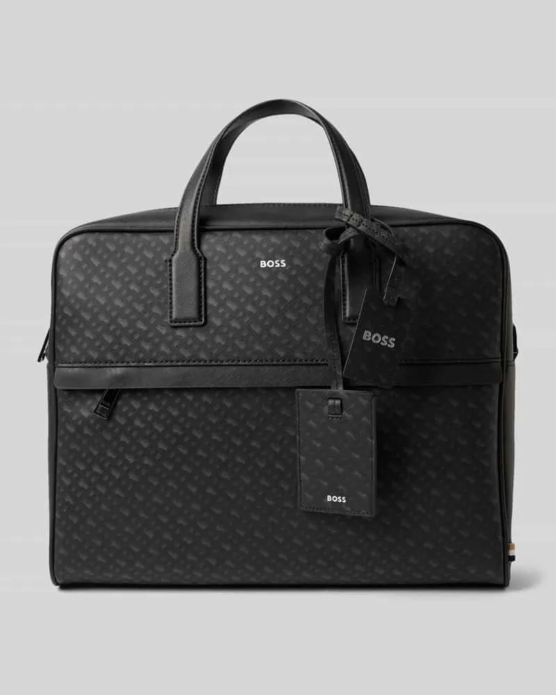 HUGO BOSS Laptoptasche aus regeneriertem Leder Modell 'ZAIR 
