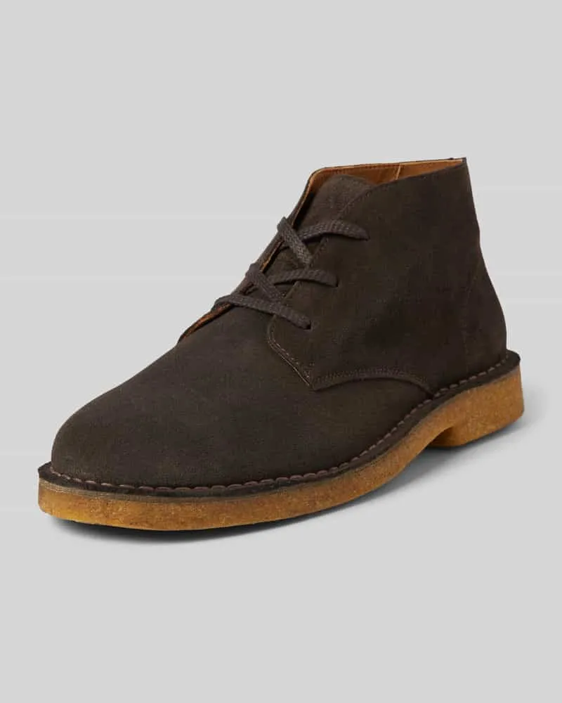 Selected Homme Lederschnürschuhe mit Ziernähten Modell 'RIGA 
