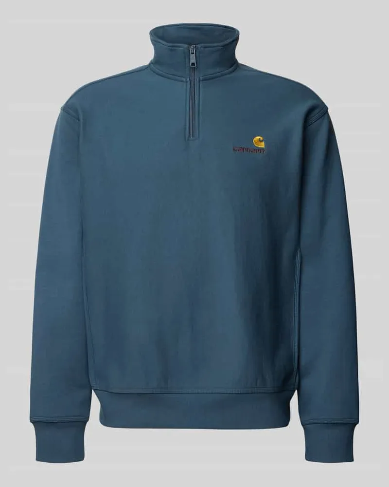 Carhartt WIP Sweatshirt mit Label-Stitching Petrol