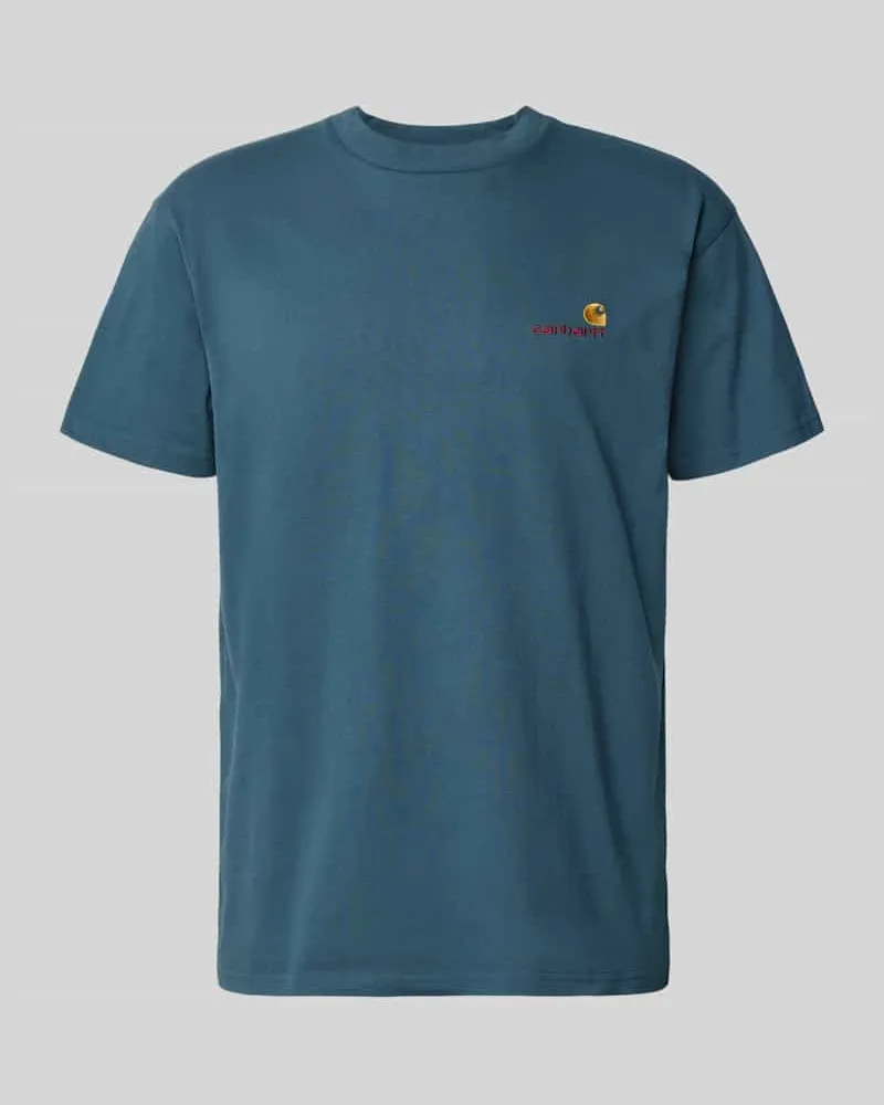 Carhartt WIP T-Shirt mit Label-Stitching Eisblau
