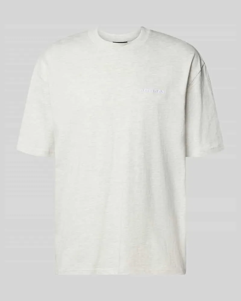 PEGADOR Oversized T-Shirt mit Label-Stitching Hellgrau