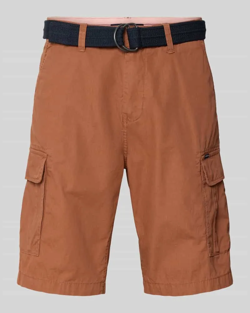 Petrol Industries Regular Fit Bermudas mit Cargo-Taschen Orange