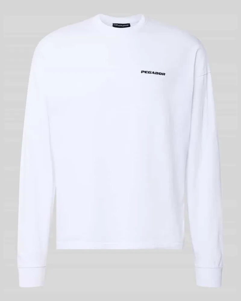 PEGADOR Oversized Sweatshirt mit Logo-Stitching Modell 'Rusk Weiss