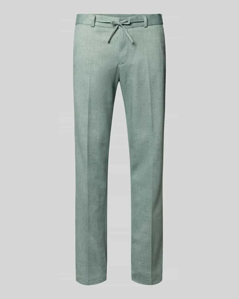 Zuitable Straight Fit Stoffhose mit Bundfalten Modell 'Sparta Hellgruen