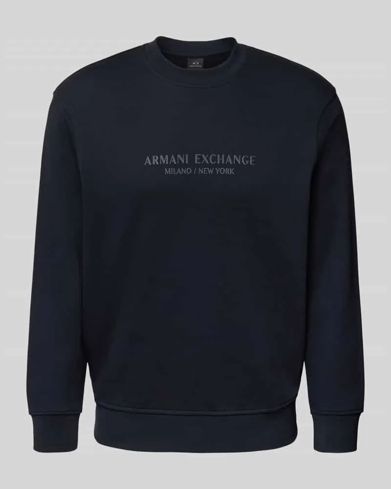 Armani Exchange Sweatshirt mit Label-Print und Rundhalsausschnitt 