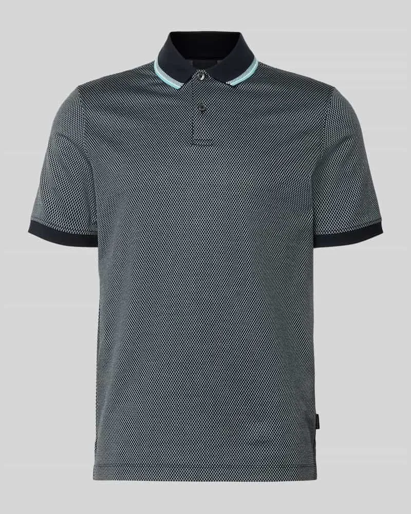 Bugatti Regular Fit Poloshirt mit Polokragen und kurzer Knopfleiste Aqua