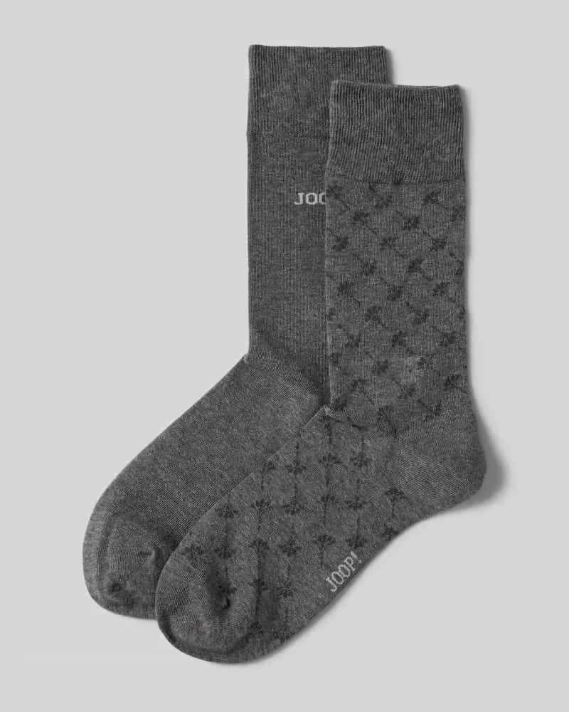 JOOP! Socken mit elastischem Rippenbündchen im 2er-Pack Anthrazit