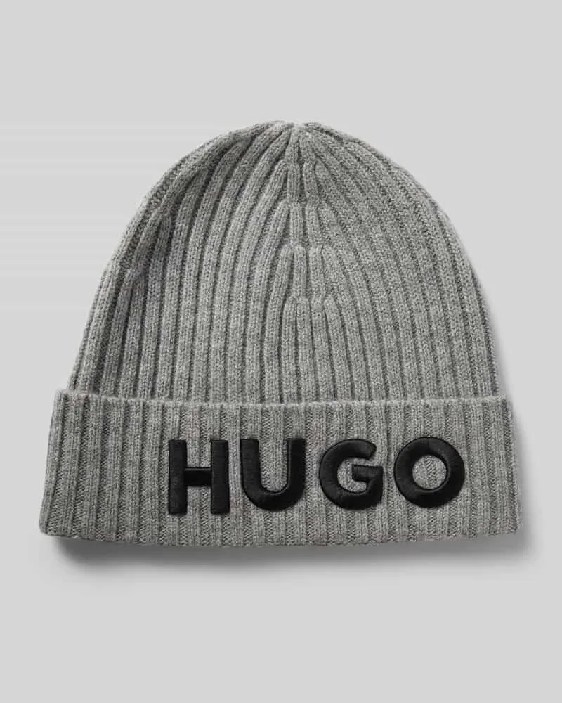 HUGO BOSS Beanie mit Label-Detail 