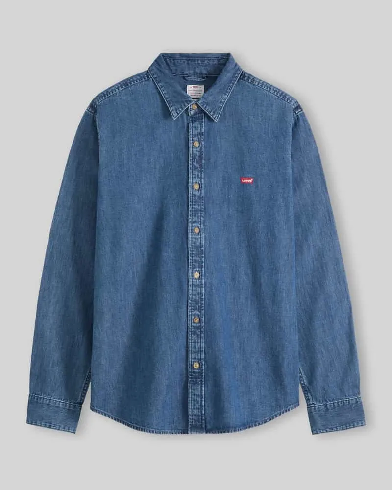 Levi's Regular Fit Jeanshemd aus reiner Baumwolle Jeansblau