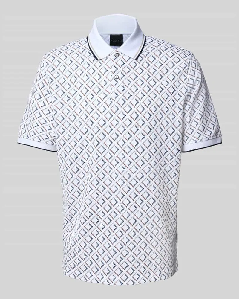 Bugatti Regular Fit Poloshirt im Allover-Look 