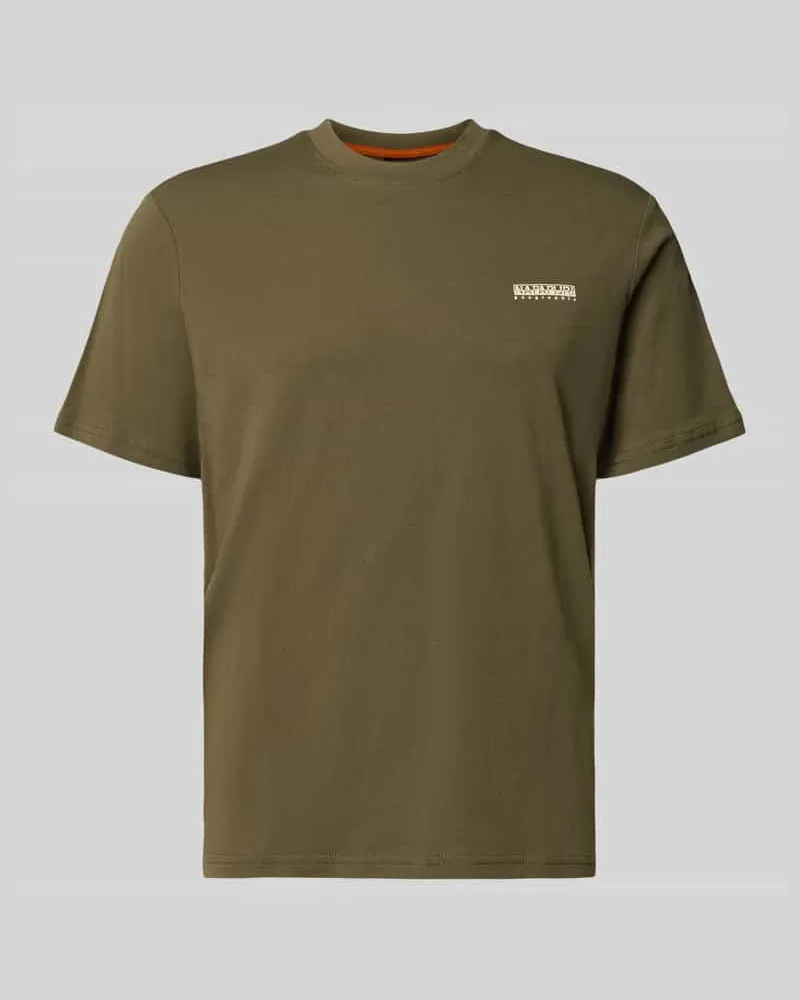 Napapijri Regular Fit T-Shirt mit Logo und Rundhalsausschnitt Khaki